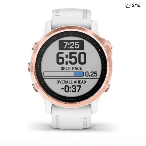 Garmin fēnix 6S Pro - Rose Gold Bezel with White Strap - Picture 2 of 16